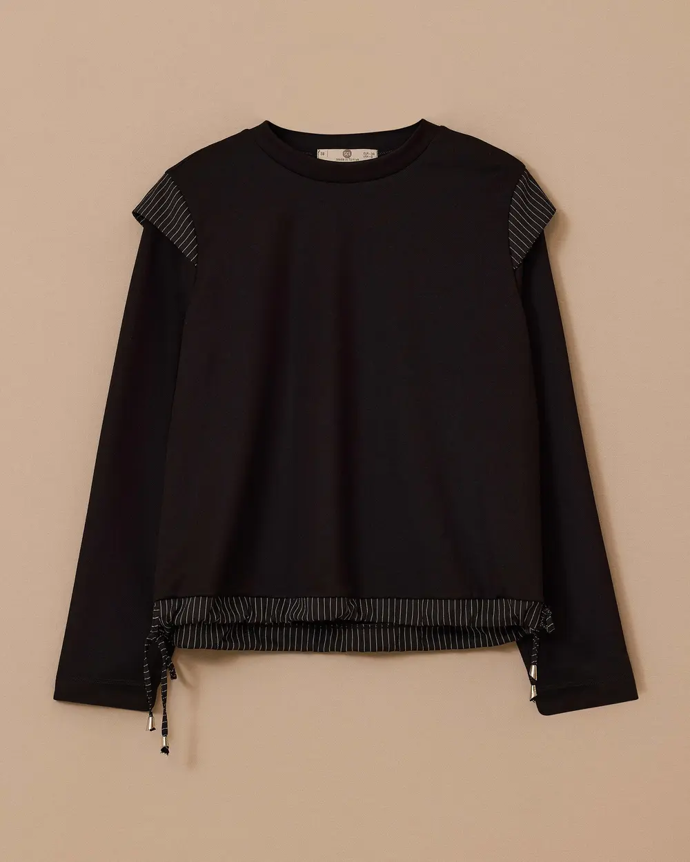 Lace-up Sweatshirt with Line Detail