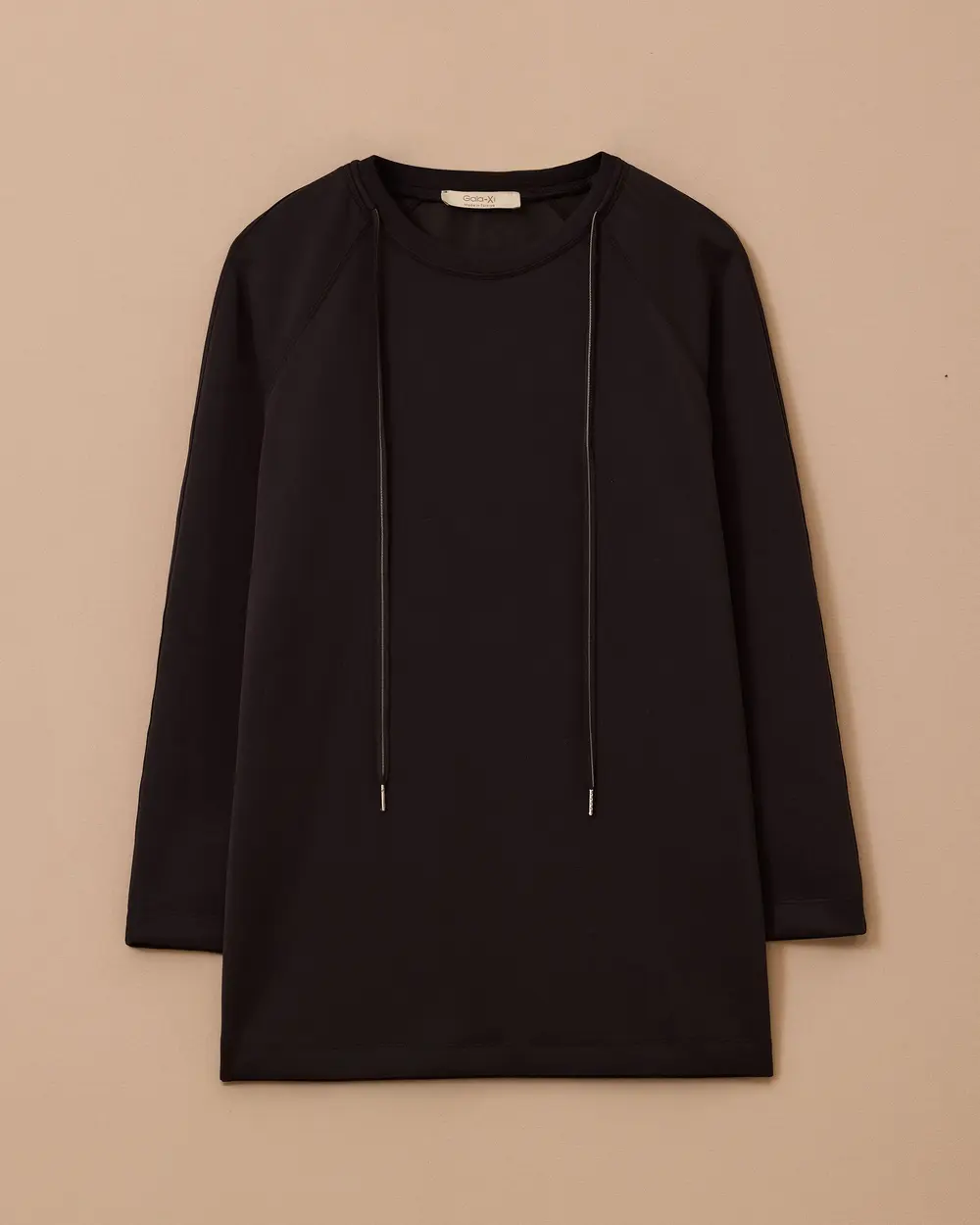 Büyük Beden Bağcıklı Basic Sweatshirt