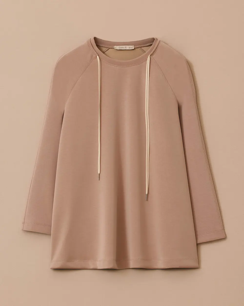 Plus Size Lace-up Basic Sweatshirt