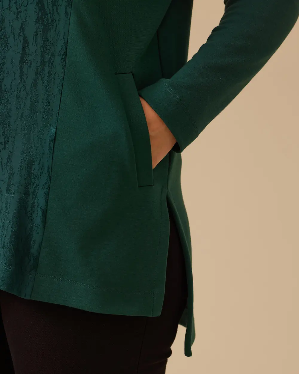 Büyük Beden Jakar Detaylı Sweatshirt