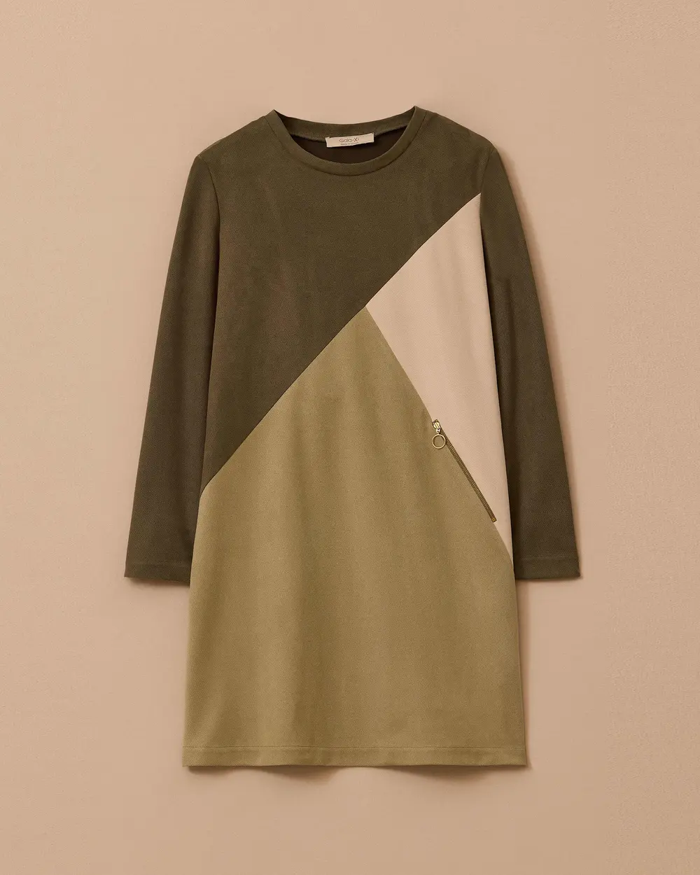 Büyük Beden Asimetrik Desenli Sweatshirt