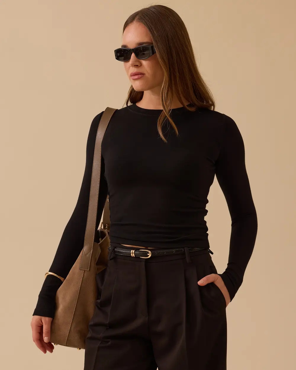 Yuvarlak Yaka Uzun Kollu Basic Tişört