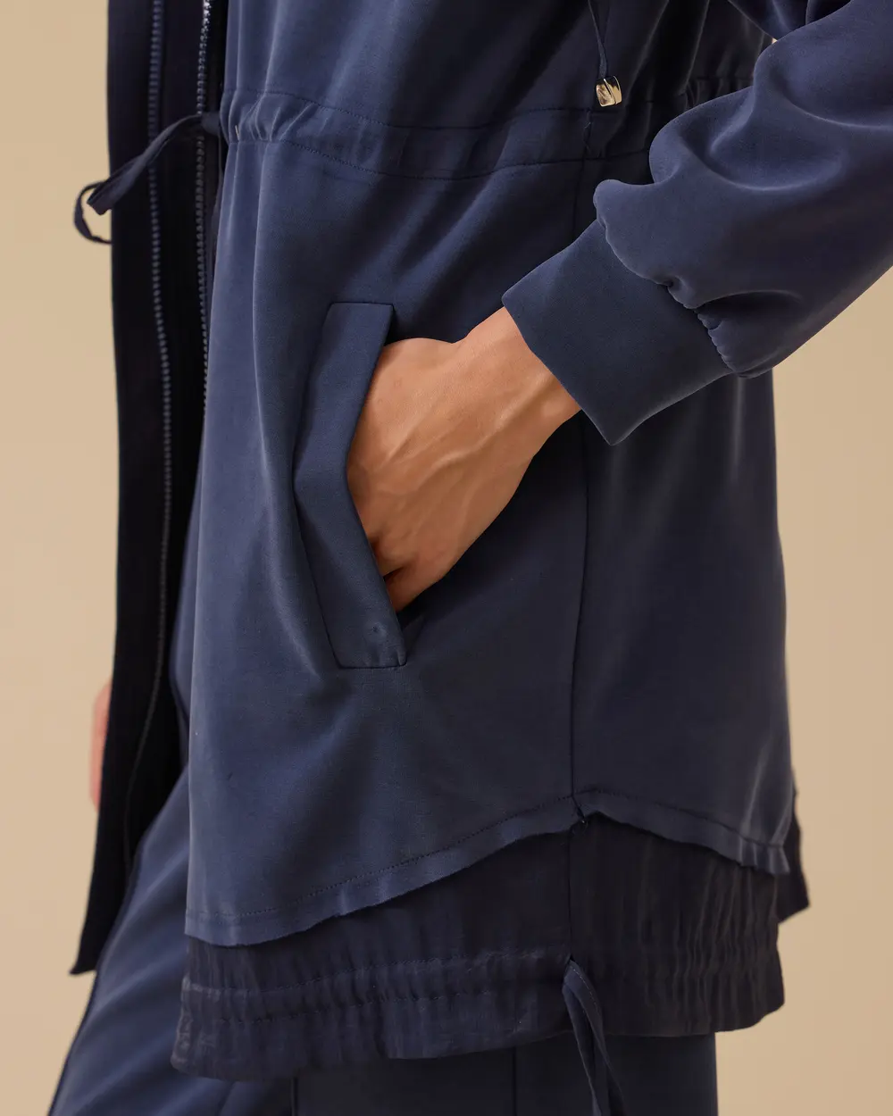 Çift Kumaşlı Kapüşonlu Kap