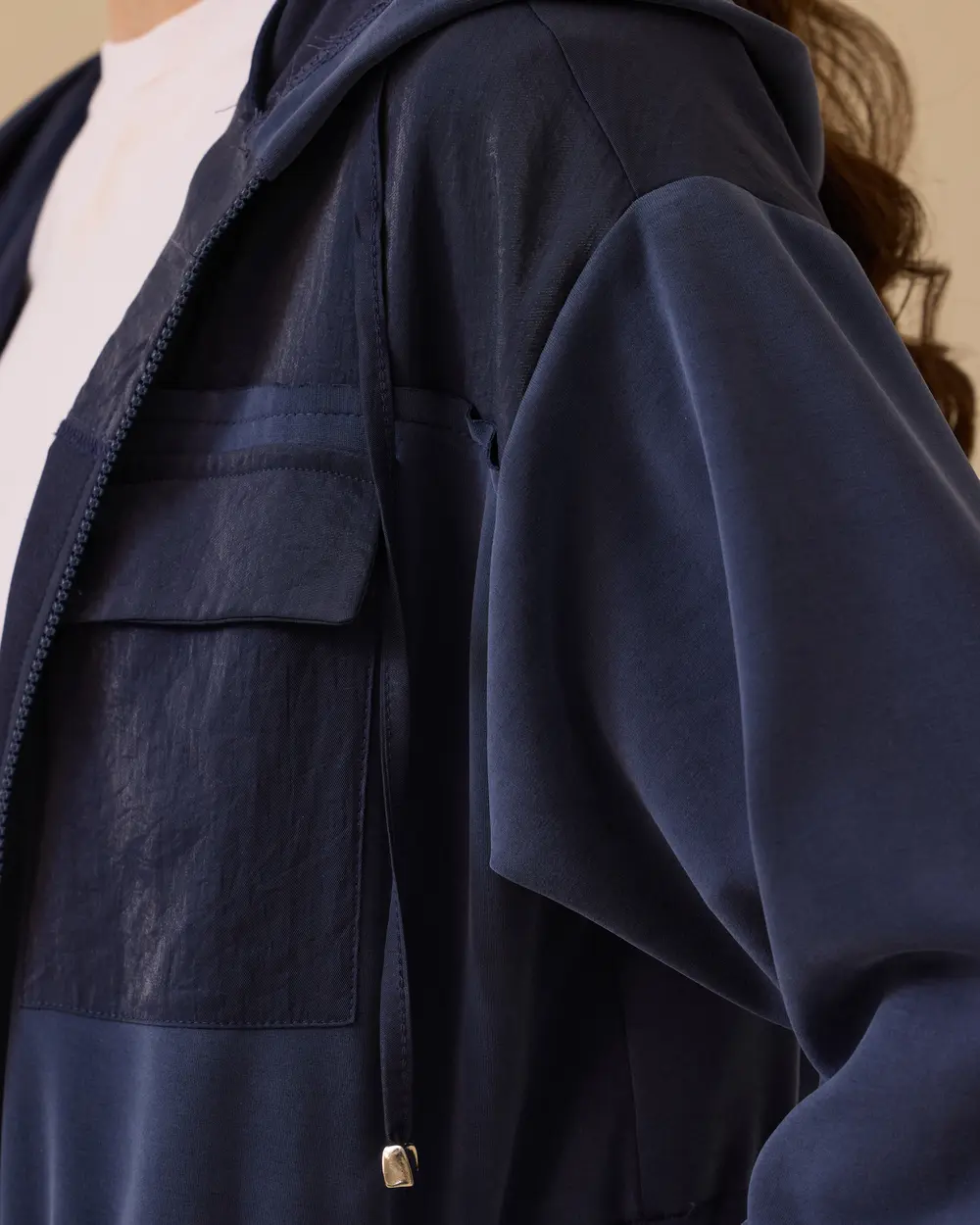 Çift Kumaşlı Kapüşonlu Kap