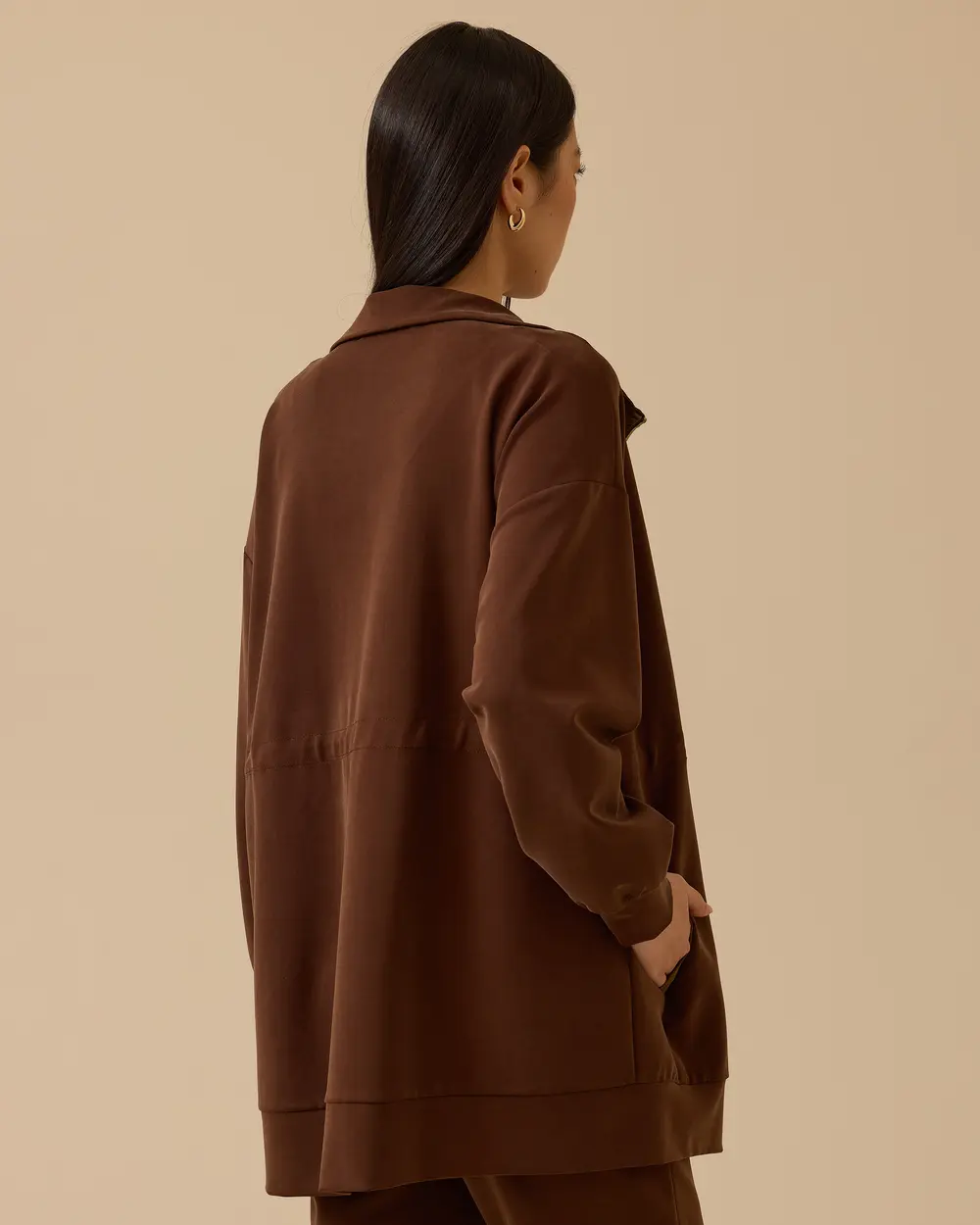 Stone Embroidered Double Fabric Zipper Cap