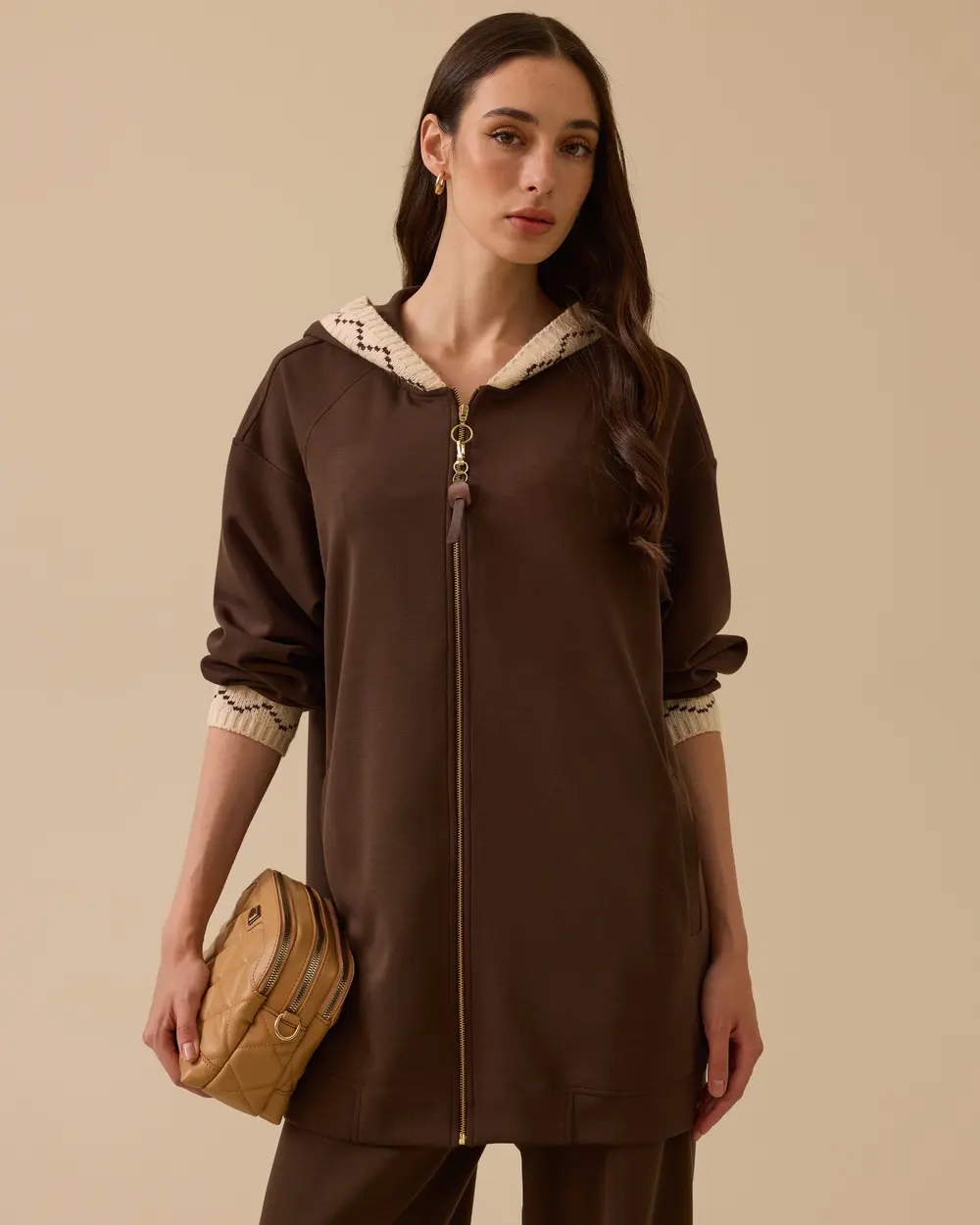 Fermuarlı Kapüşonlu Kap