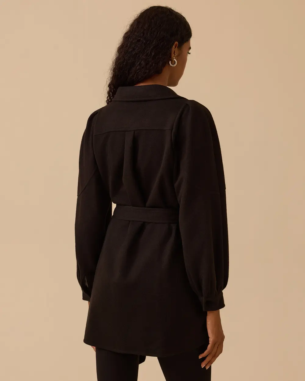 Düğmeli Cep Detaylı Kuşaklı Kap