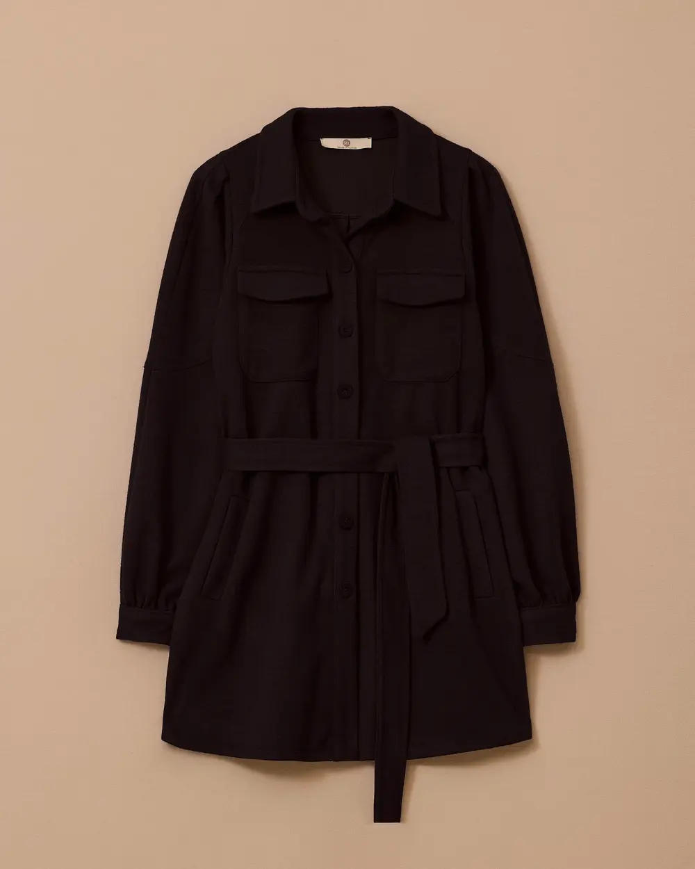 Buttoned Pocket Detailed Belted Cap