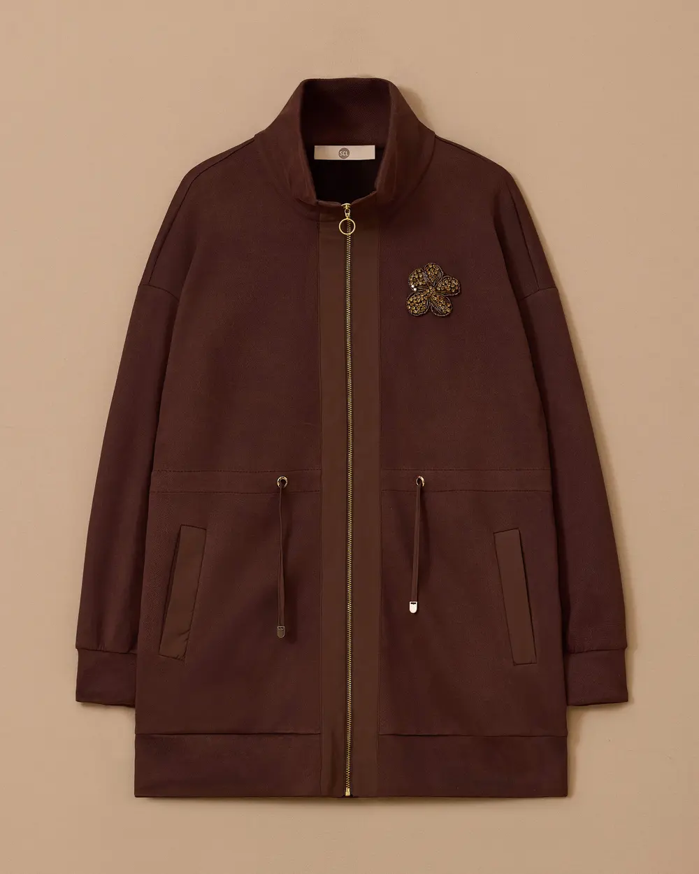 Taş İşlemeli Fermuarlı Kap