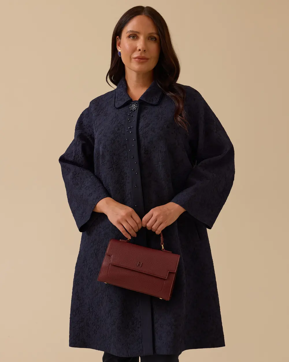 Büyük Beden Desenli Jakar Kap