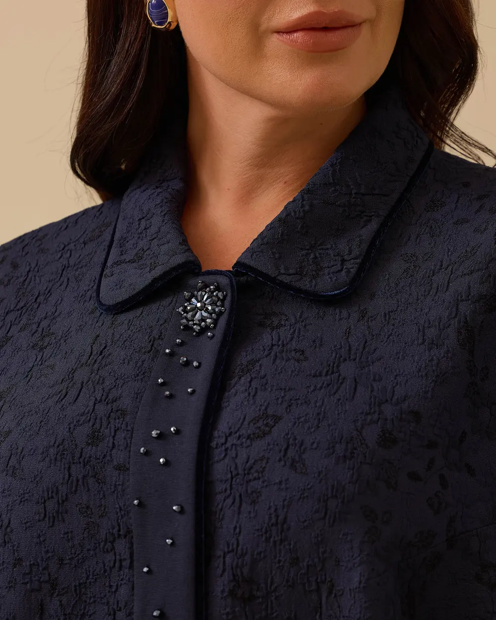 Büyük Beden Desenli Jakar Kap