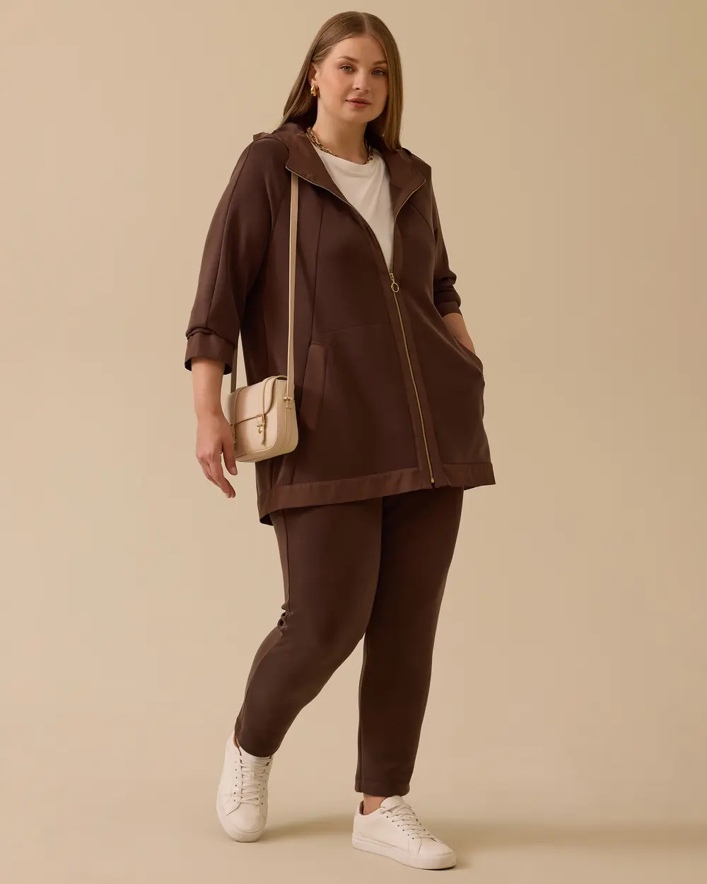 Plus Size Hooded Zippered Cap