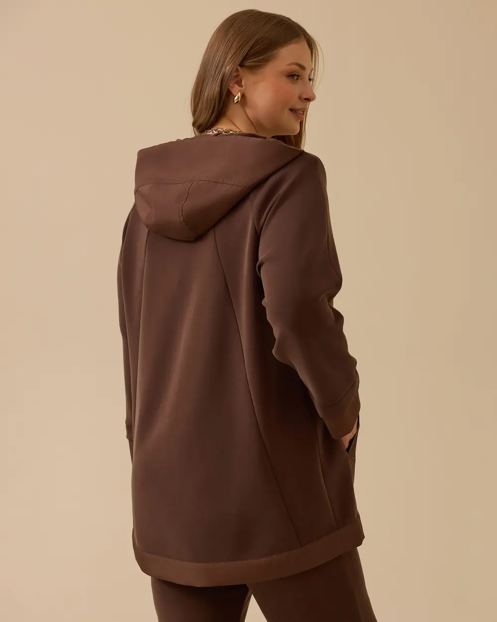 Plus Size Hooded Zippered Cap
