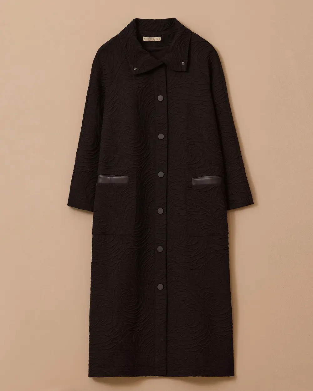 Plus Size Patterned Buttoned Long Cap