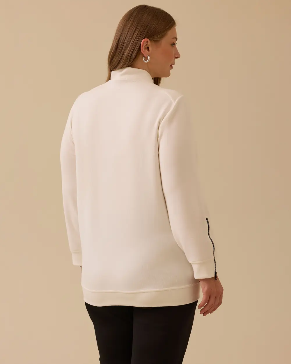 Plus Size Patterned Zippered Cap