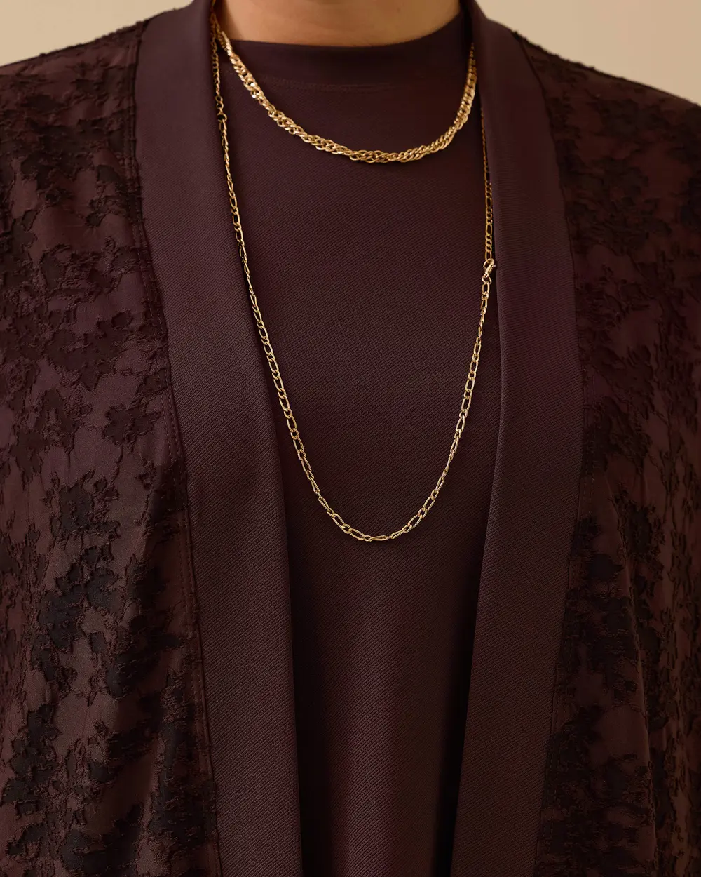 Büyük Beden Desenli İç Bluzlu Takım