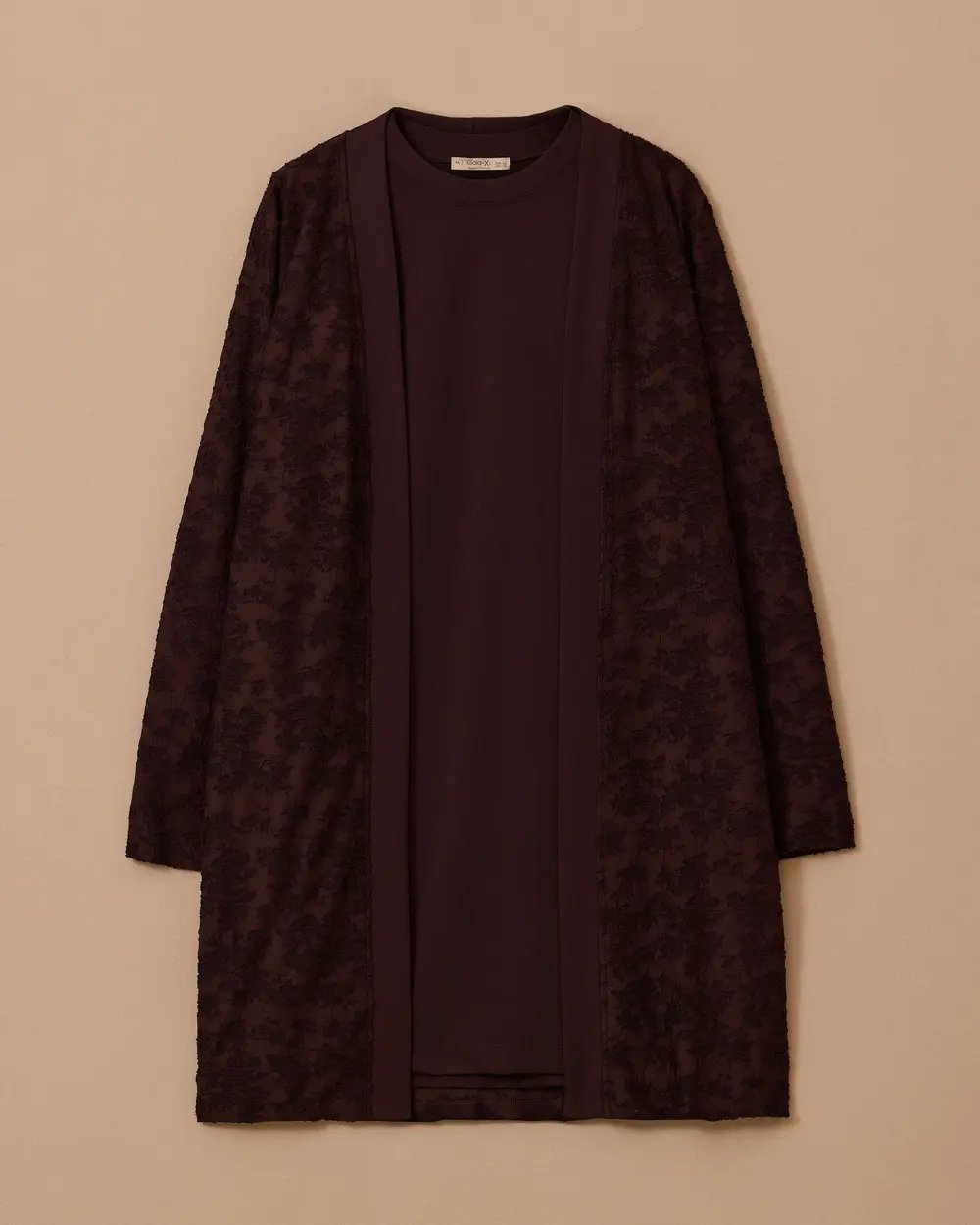 Plus Size Patterned Under Blouse Set