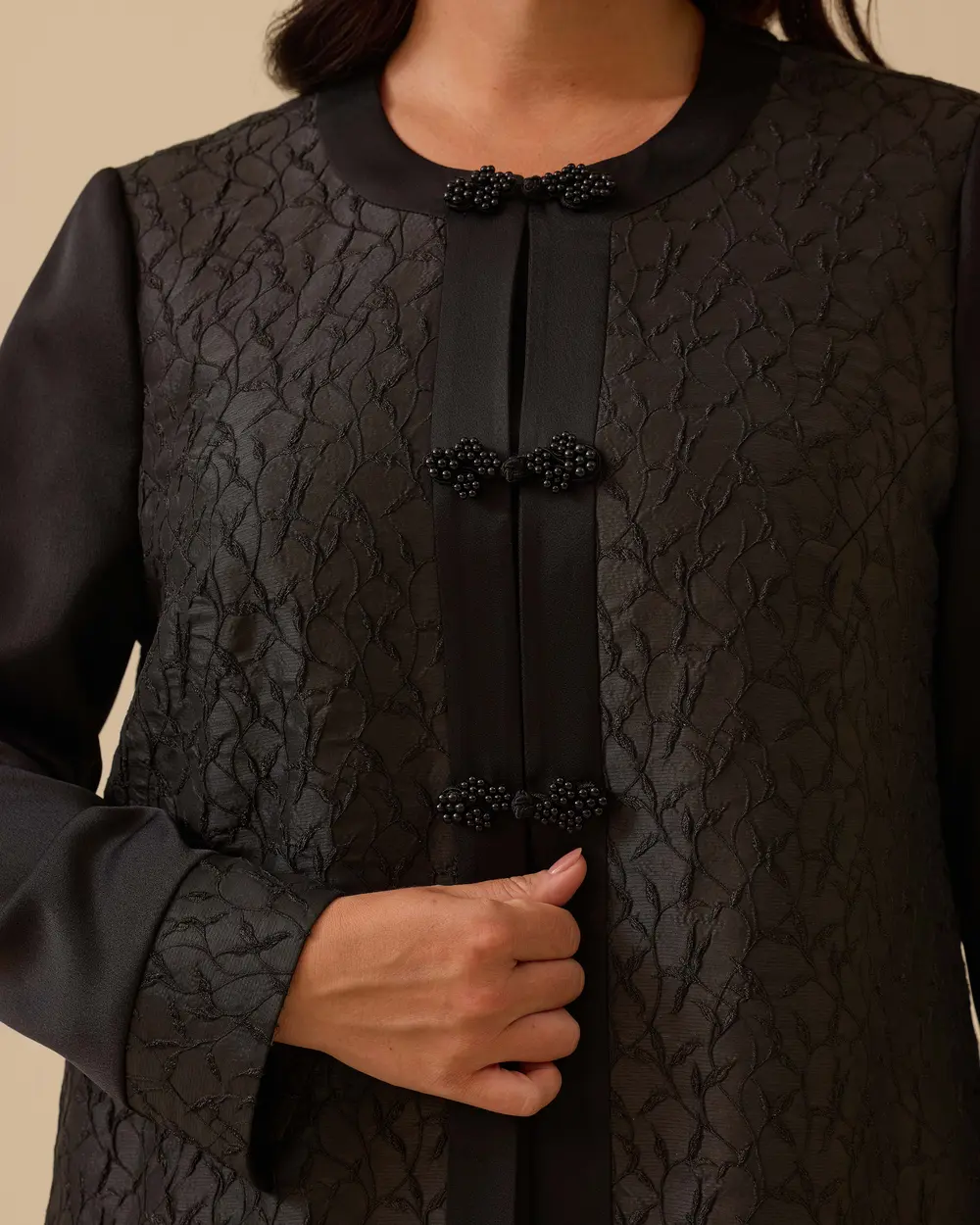 Büyük Beden Desenli Jakar Takım