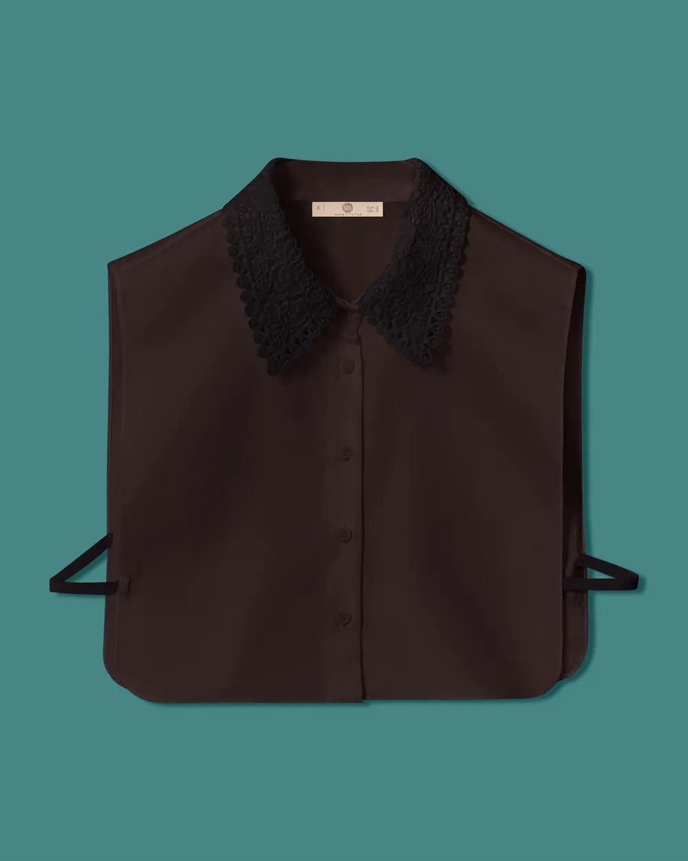 Shirt with Lace Collar Detail—Collar Accessory