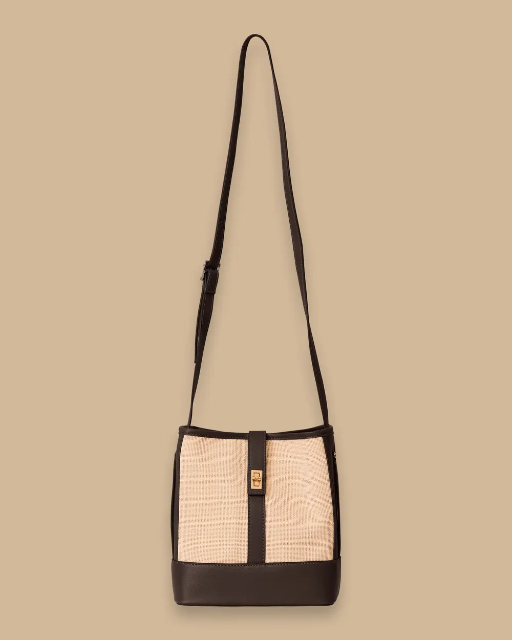 Double Fabric Crossbody Bag with Buckle