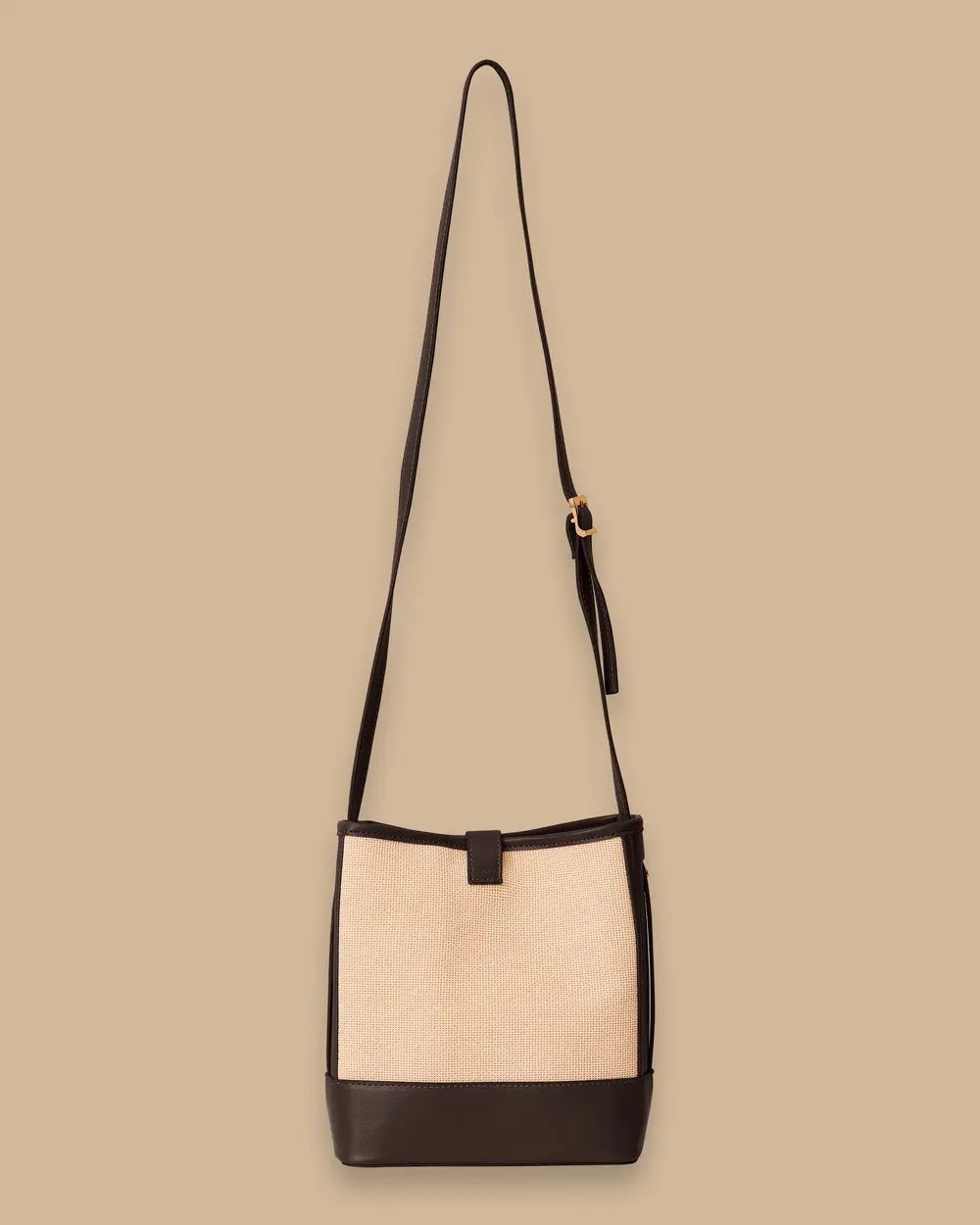 Double Fabric Crossbody Bag with Buckle