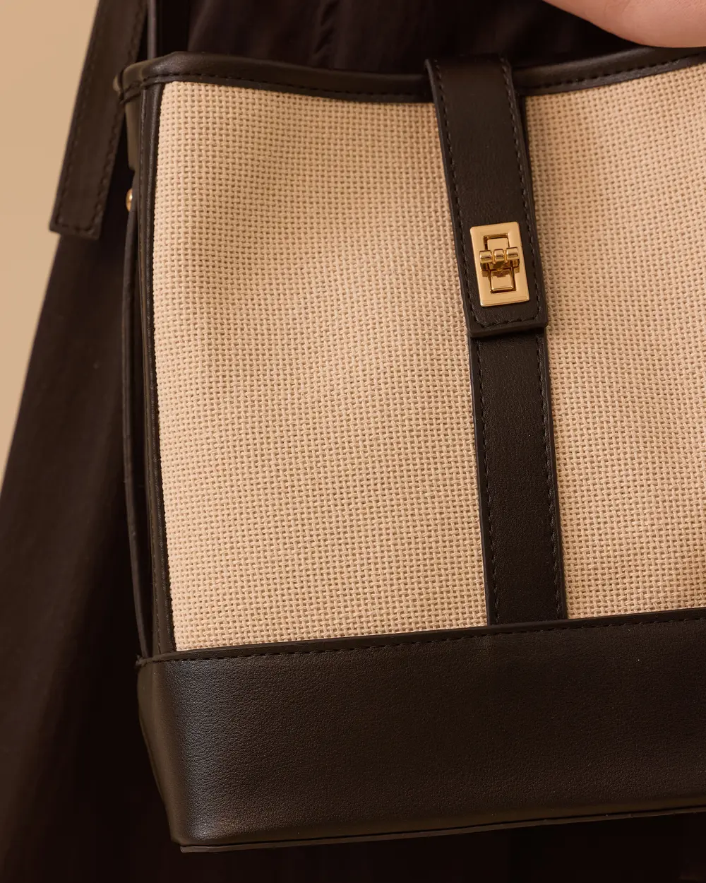 Double Fabric Crossbody Bag with Buckle