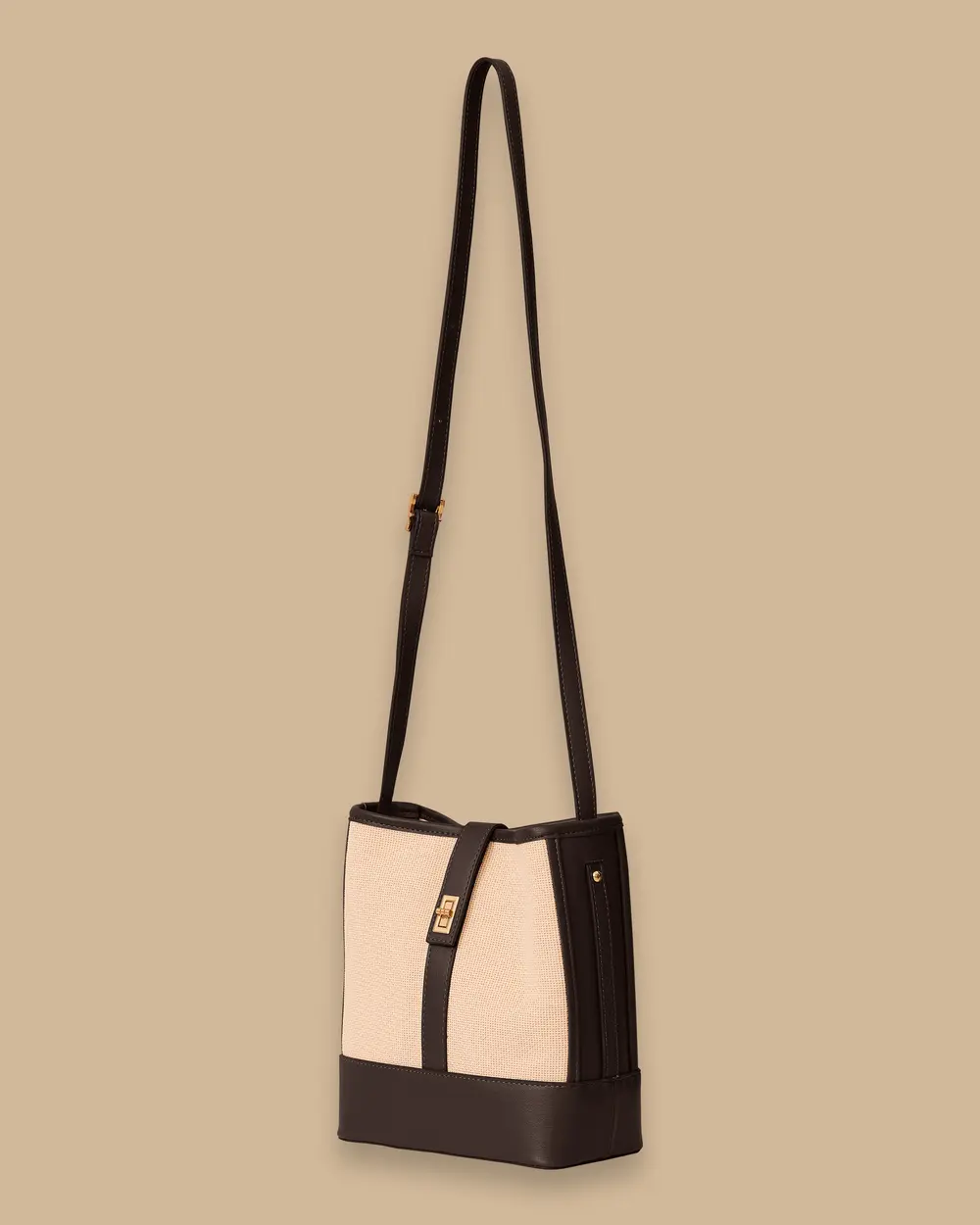 Double Fabric Crossbody Bag with Buckle