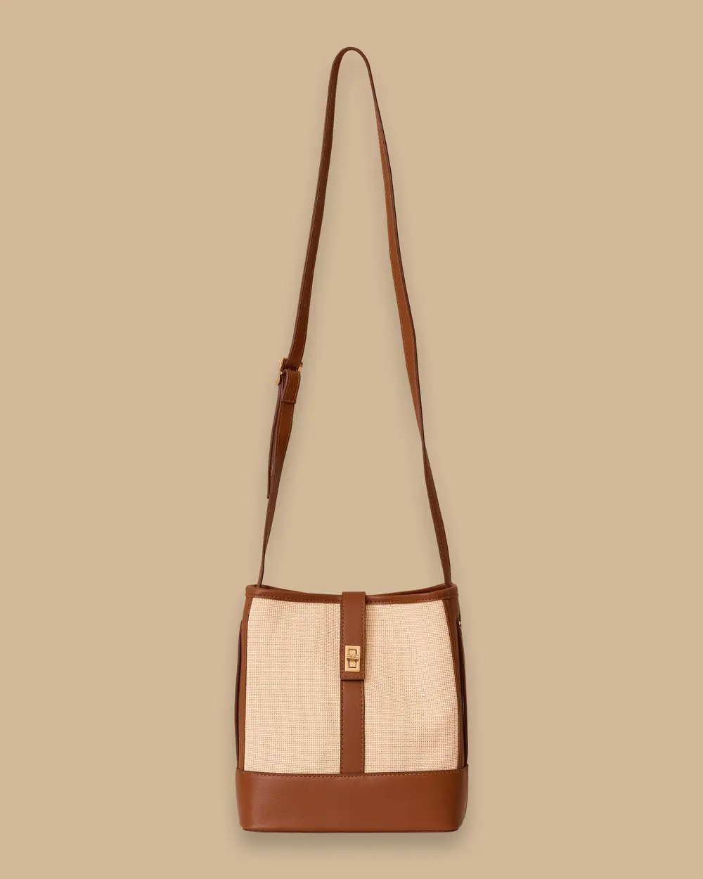 Double Fabric Crossbody Bag with Buckle