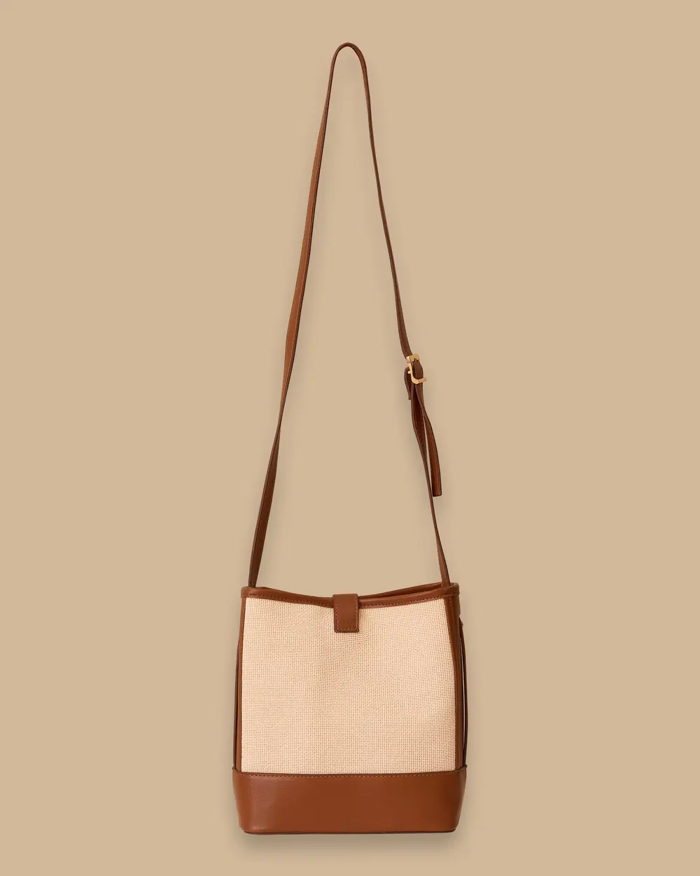 Double Fabric Crossbody Bag with Buckle
