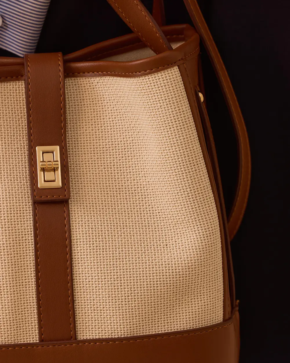 Double Fabric Crossbody Bag with Buckle
