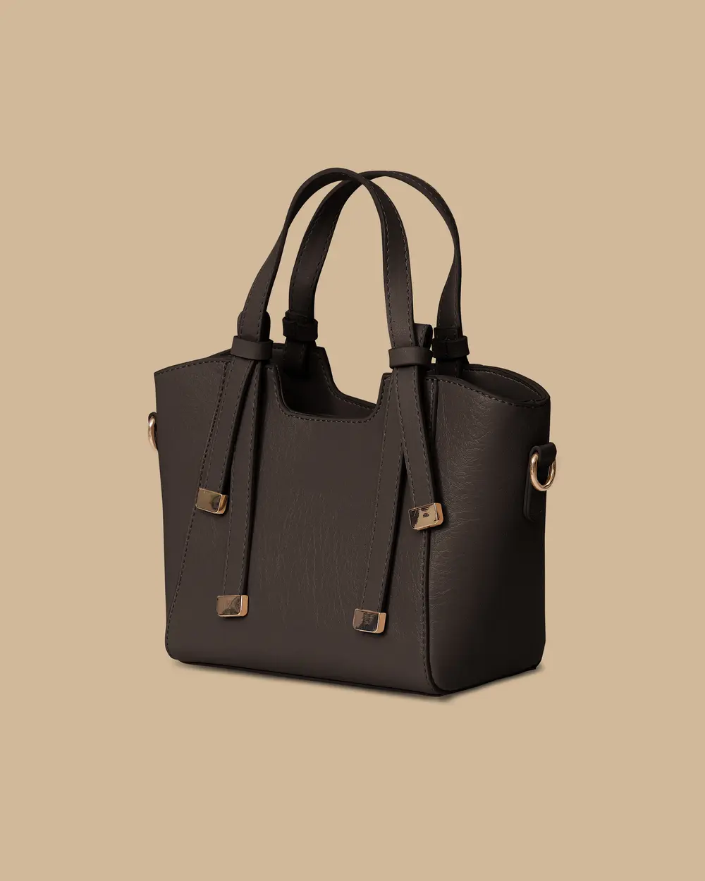 Leather Look Double Handle Bag