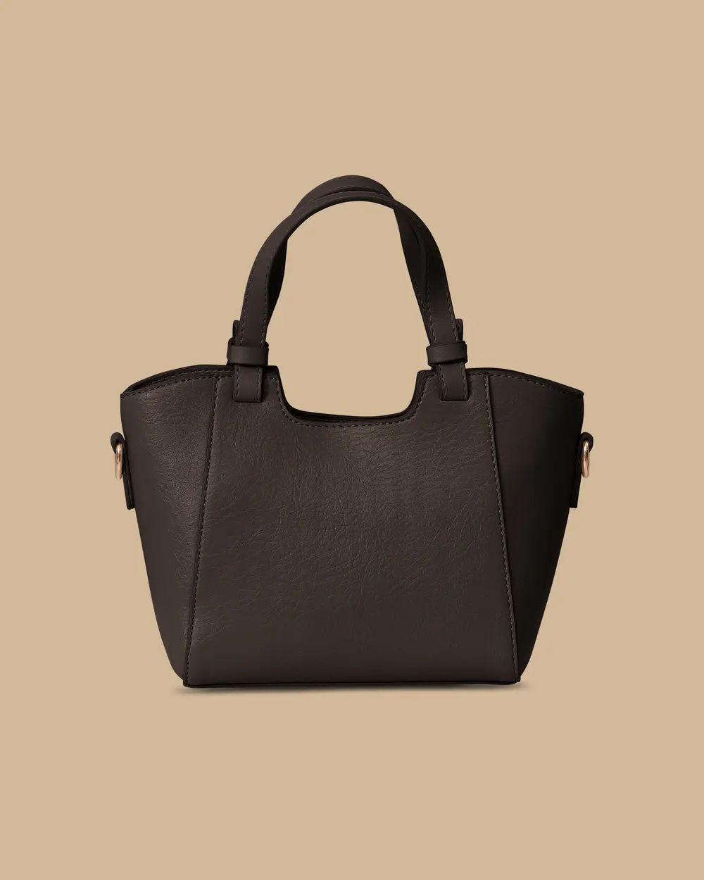 Leather Look Double Handle Bag