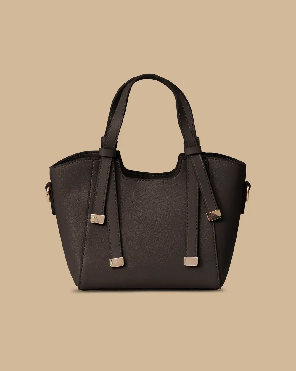 Leather Look Double Handle Bag