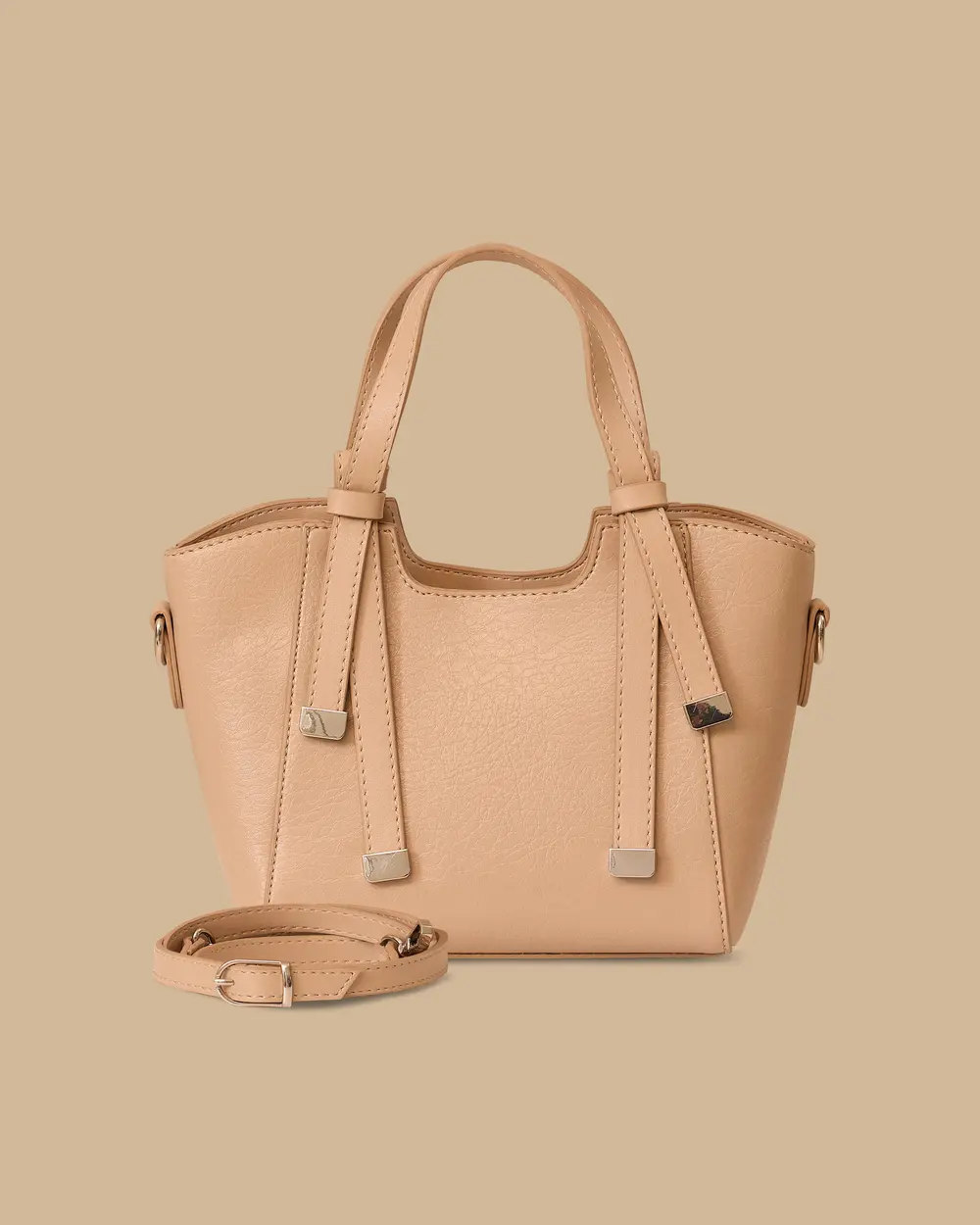Leather Look Double Handle Bag