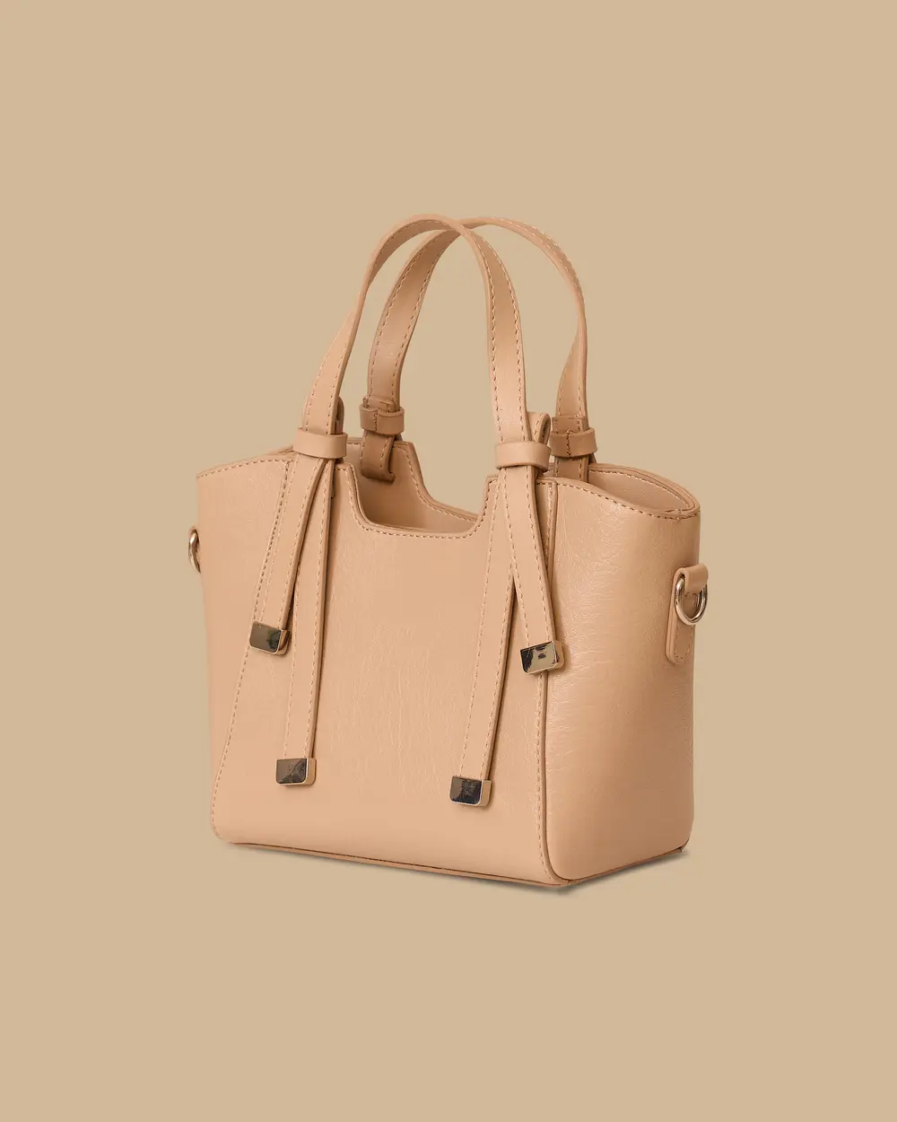 Leather Look Double Handle Bag