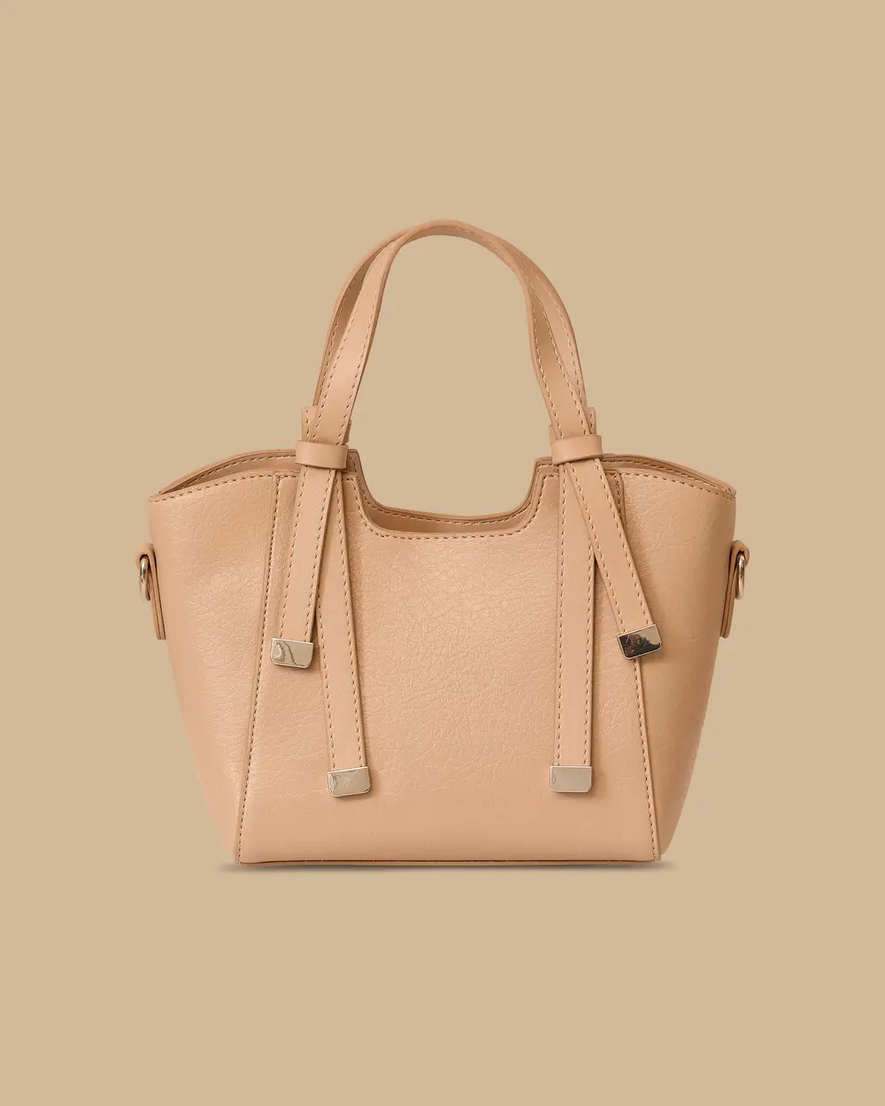 Leather Look Double Handle Bag