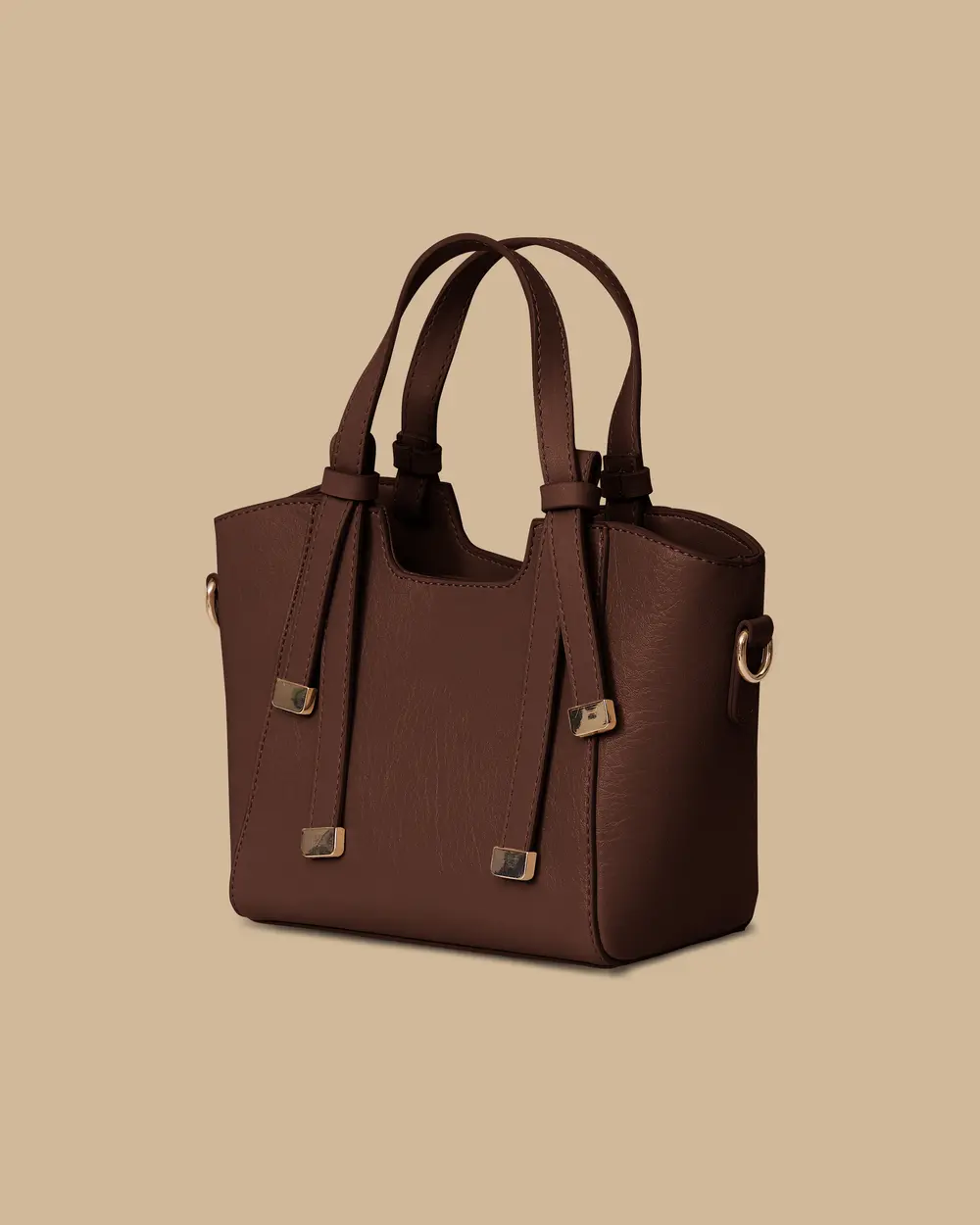 Leather Look Double Handle Bag