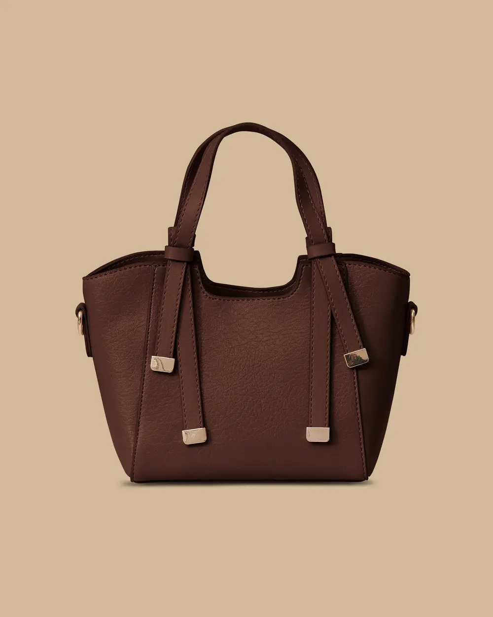 Leather Look Double Handle Bag