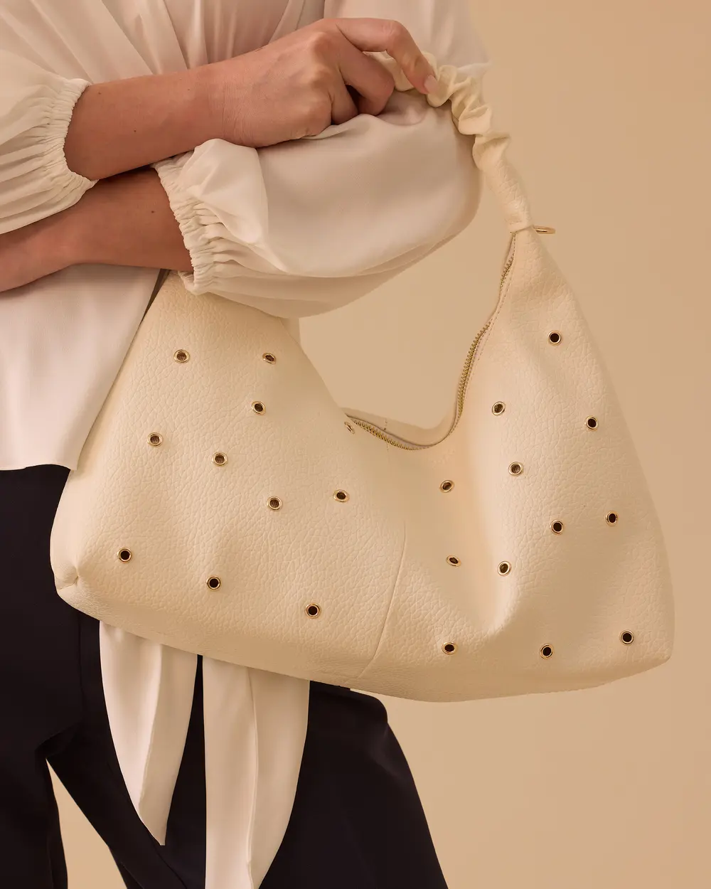 Metal Detailed Zipper Bag
