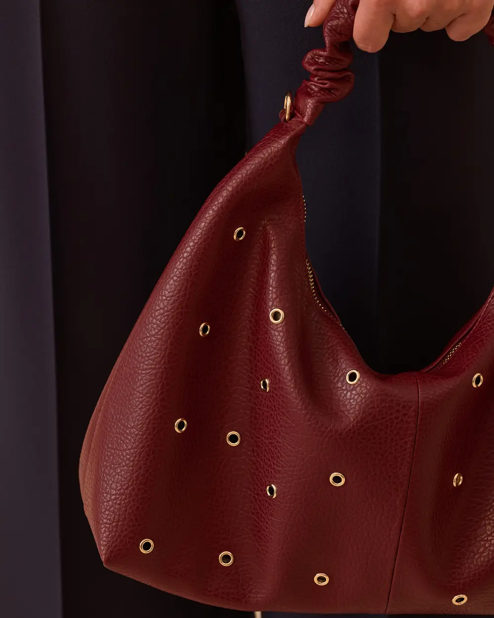 Metal Detailed Zipper Bag