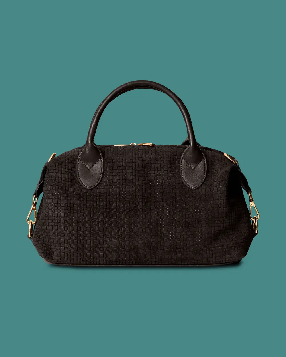 Embossed-Textured Double-Handled Shoulder Bag