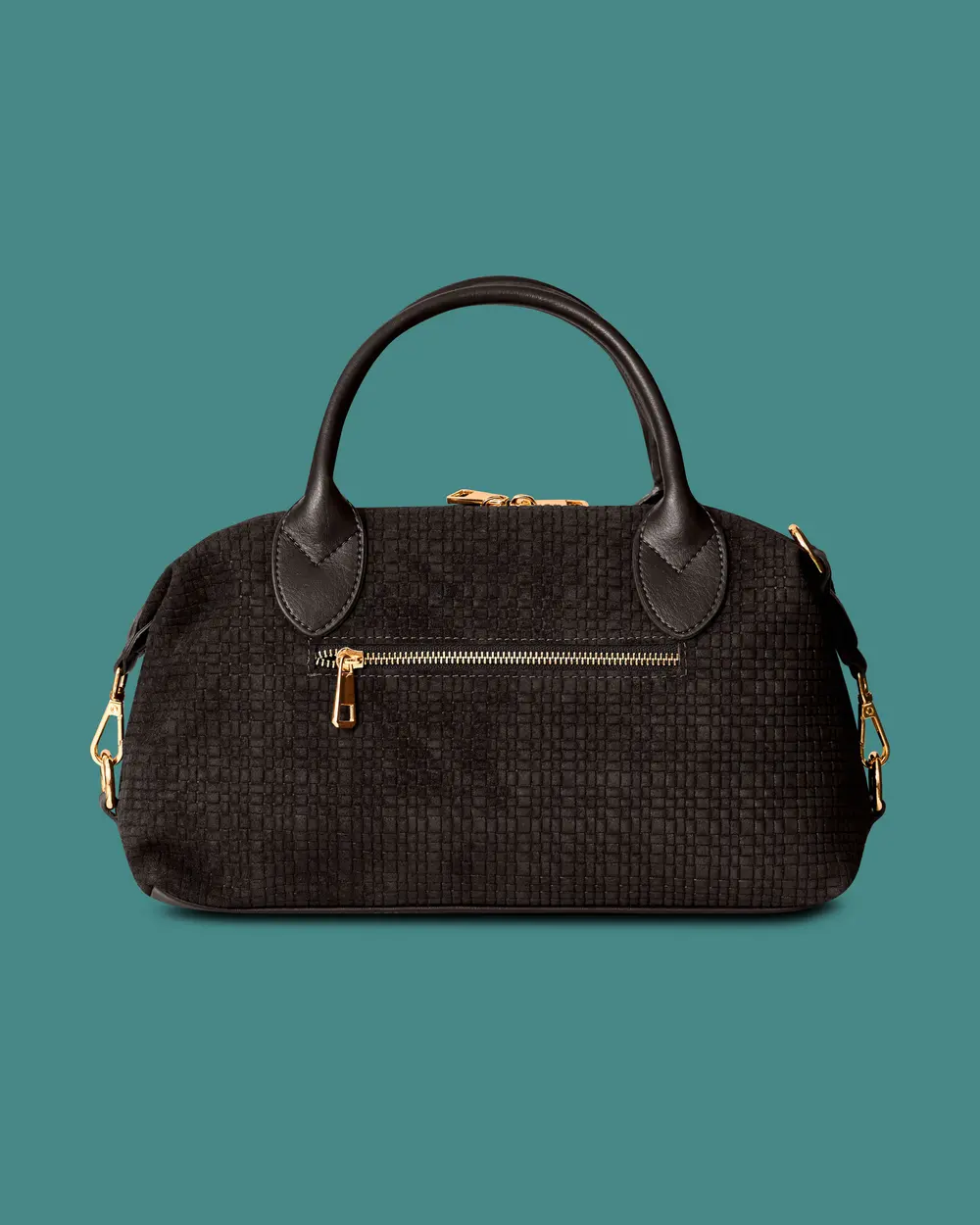 Embossed-Textured Double-Handled Shoulder Bag