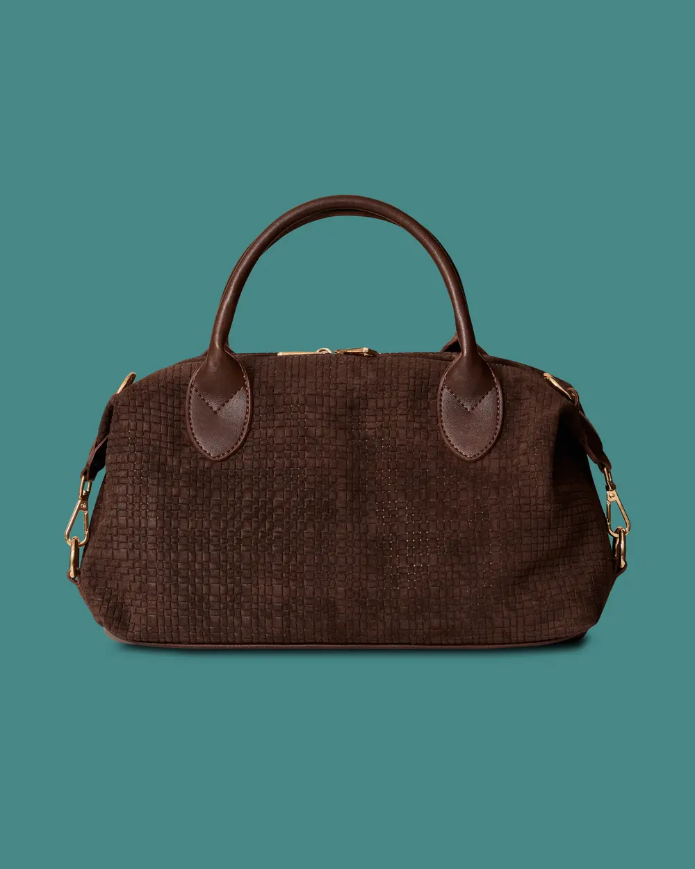 Embossed-Textured Double-Handled Shoulder Bag