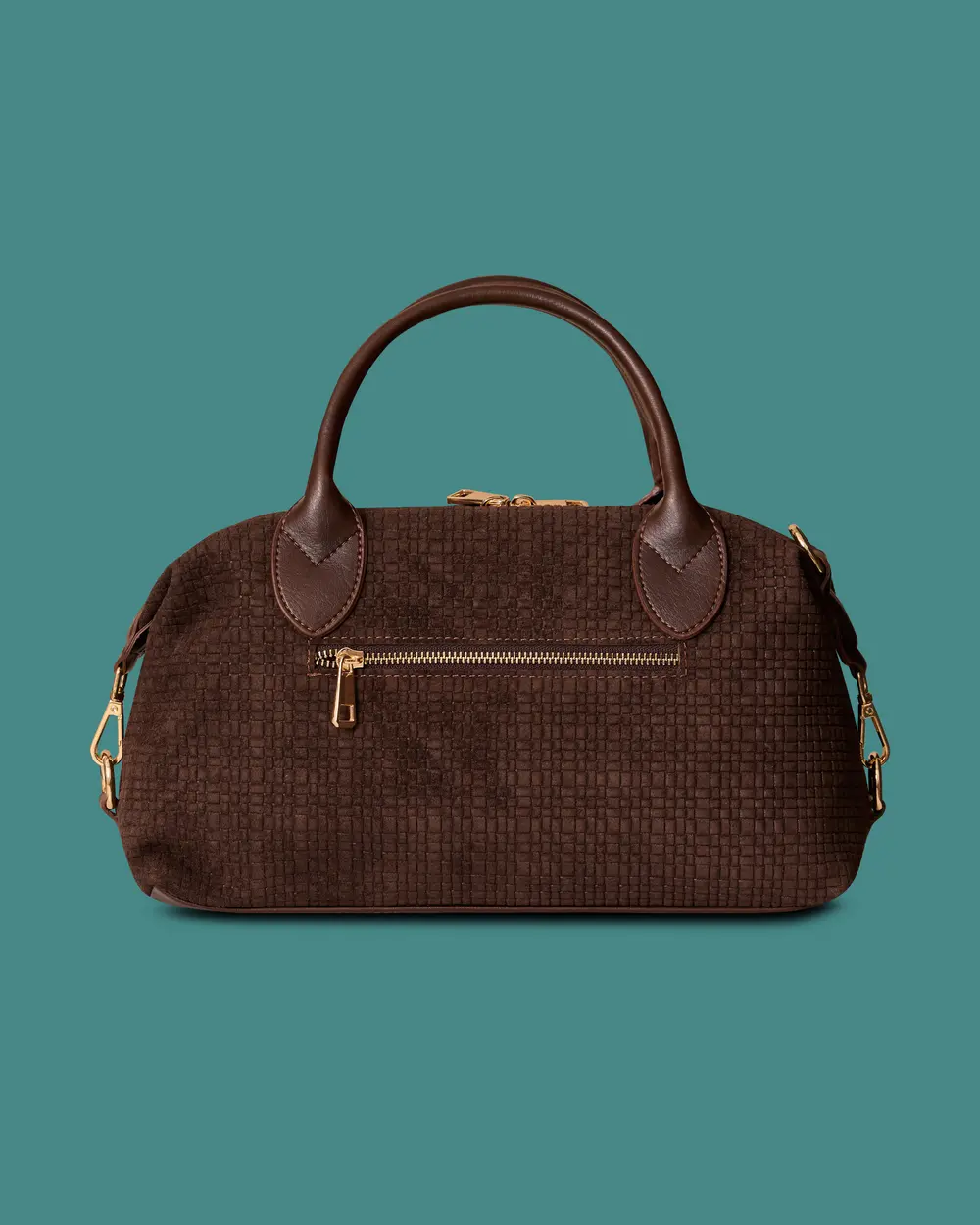 Embossed-Textured Double-Handled Shoulder Bag