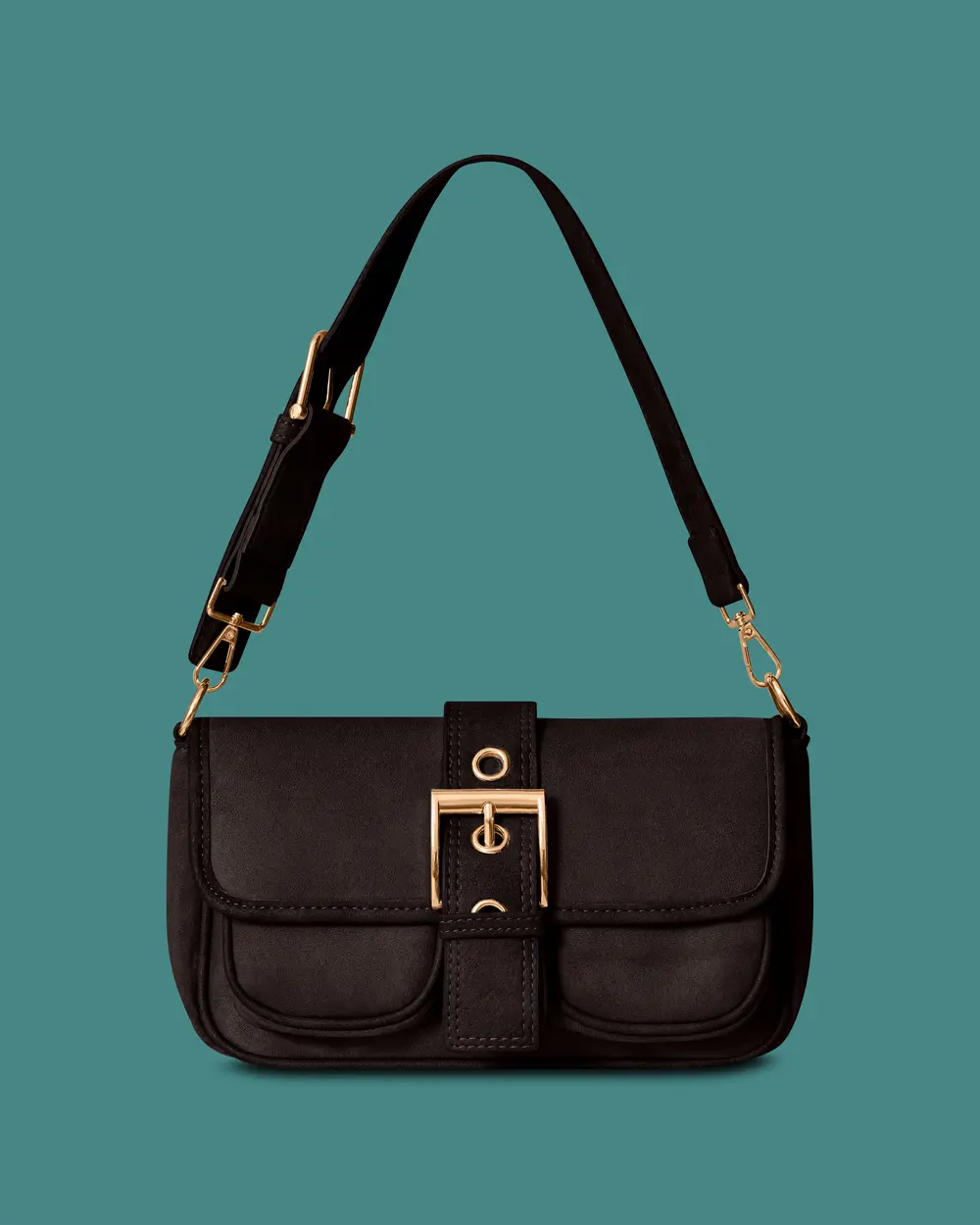 Shoulder Bag with Buckle Detail