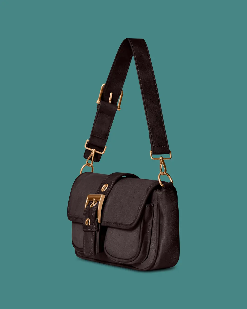 Shoulder Bag with Buckle Detail
