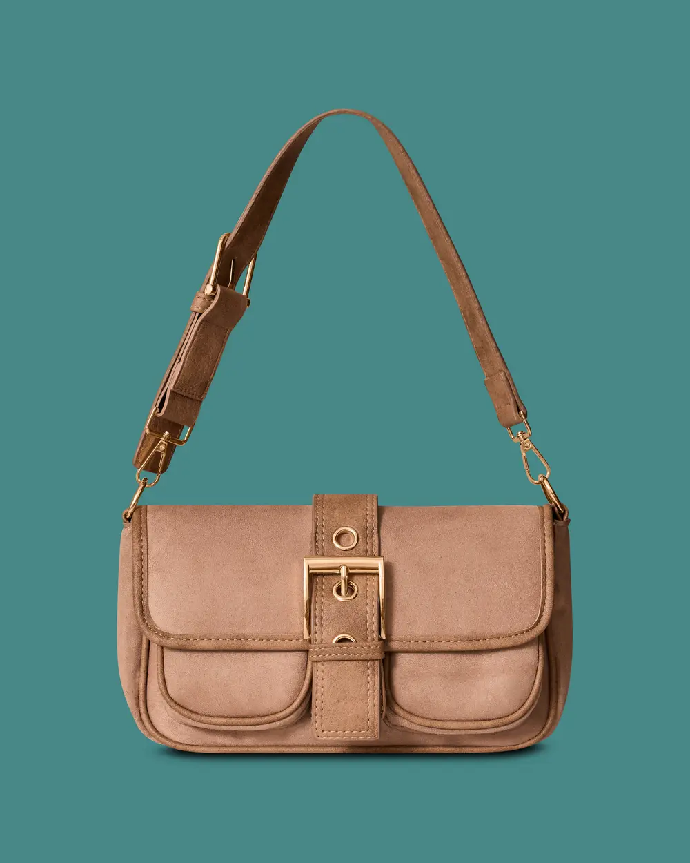 Shoulder Bag with Buckle Detail