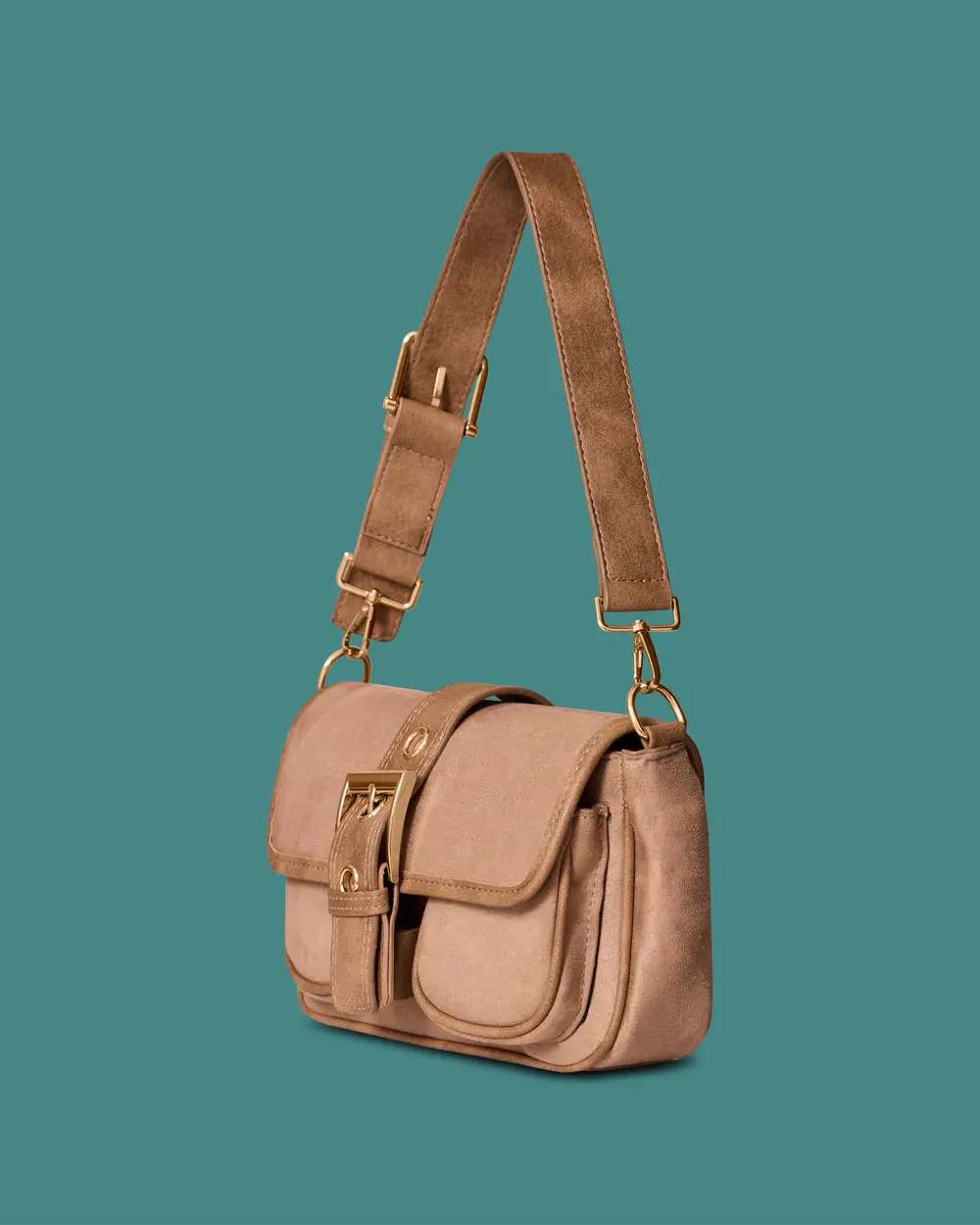 Shoulder Bag with Buckle Detail