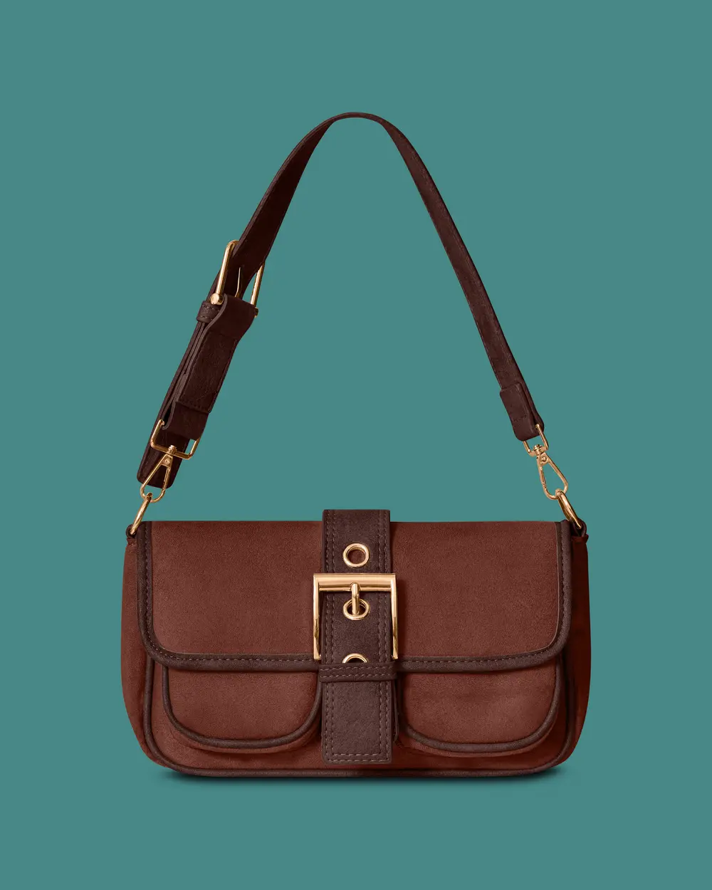 Shoulder Bag with Buckle Detail
