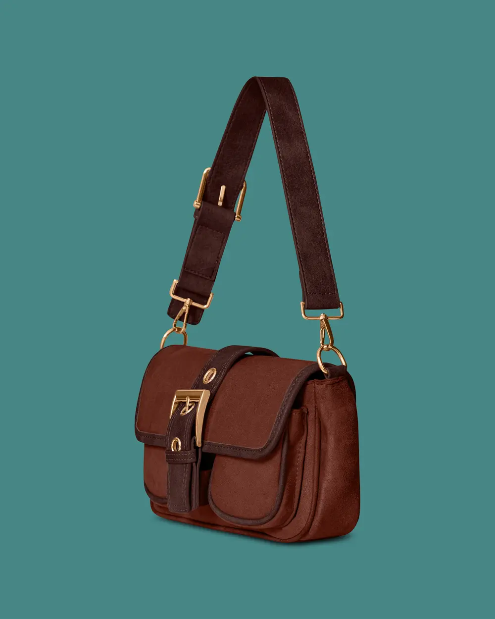 Shoulder Bag with Buckle Detail